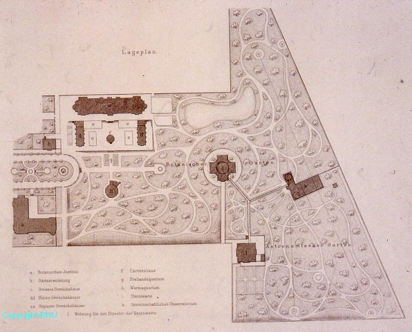 Strasbourg : jardin botanique - plan de 1888