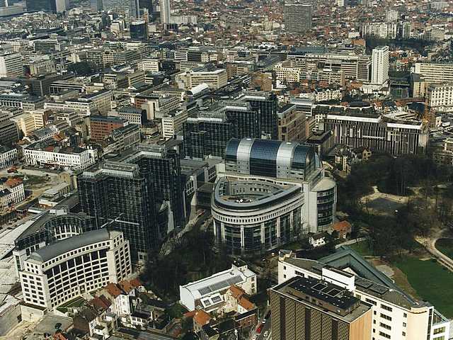 Bruxelles : quartier européen - vue aérienne