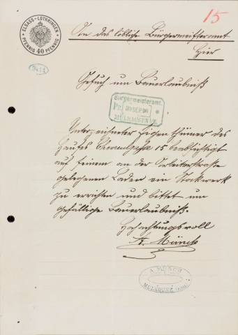 Lettre d'Alphonse Munch, 30 septembre 1896 (image interactive)