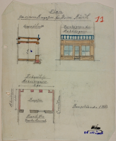 Plan du magasin en 1885