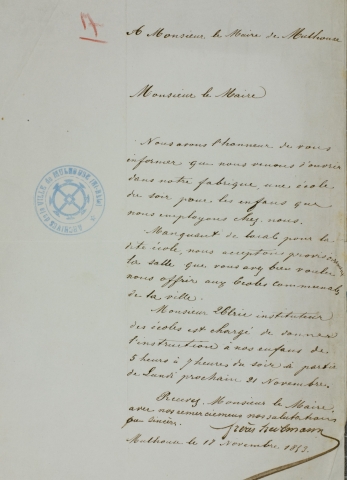 Lettre des frères Heilmann, 18 novembre 1853