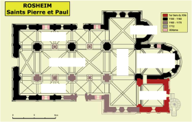 Plan de l'église Saints-Pierre-et-Paul de Rosheim