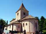 Église Sts-Pierre-et-Paul de Hohatzenheim (XIIe) : bandes lombardes décorant le chevet  - Photo Marie-Georges Brun