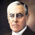 Le président des Etats-Unis Woodrow Wilson: son pays sera le véritable vainqueur de la guerre. - G. Brun, d'après un portrait de 1918.