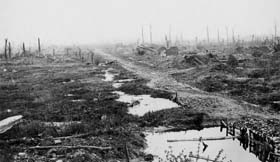 Le champ de bataille de Festubert. Photo prise en 1919.