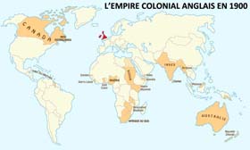 L'Empire colonial anglais en 1900.