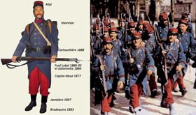 Le soldat d'infanterie français en 1914 est bien mieux préparé et équipé qu'en 1870. Malheureusement, son uniforme n'est pas du tout adapté, et surtout, le commandement de l'armée française est hélas 