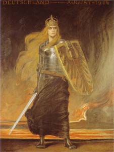 Germania. Allégorie de Friedrich August von Kaulbach. Huile sur toile, 1914. Deutsches Historisches Museum, Berlin.