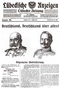 Page de garde du quotidien allemand 