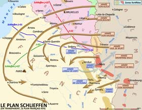 Le fameux plan Schlieffen révisé par Von Moltke avant la guerre. Il prévoyait la défaite totale de la France en 39 jours. Mais la machine va s'enrayer et au lieu de 39 jours, plus de 1 500 jours de terrifiants combats vont dévaster l'Europe et le monde.