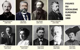 Quelques grandes figures du socialisme européen vers 1900.