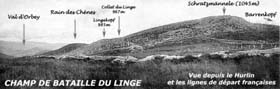 Le massif du Linge vu depuis la position française du Hurlin (Hoernelskopf). 