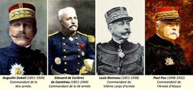  Portraits des généraux français commandant les troupes de la République sur le front des Vosges en 1914-1915.