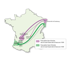 Évacuations d'Alsace vers le sud-ouest