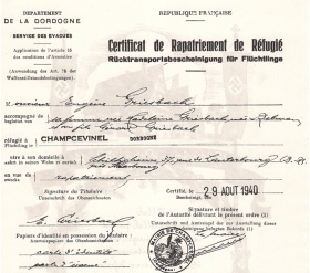 Certificat de rapatriement de réfugié