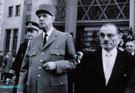 Visite du général de Gaulle à la synagogue de Strasbourg