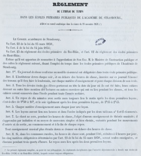 Emploi du temps dans les écoles primaires