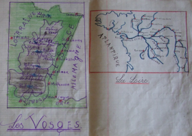 Doc. 9. Croquis de géographie : le massif des Vosges - la Loire et ses affluents