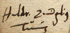 Signature d'Ulrich Zwingli