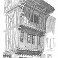 Encorbellement : maison à pan de bois, Laval - Eugène Viollet-le-Duc - Dictionnaire raisonné de l'architecture française du XIe au XVIe s.