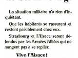 Appel au calme lancé à la population à l'occasion de la contre-attaque allemande de janvier 1944 