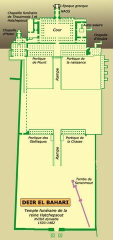 Deir el-Bahari : plan du temple funéraire de la reine Hatchepsout