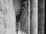 Thebes : colonnade in court showing carving on pillars