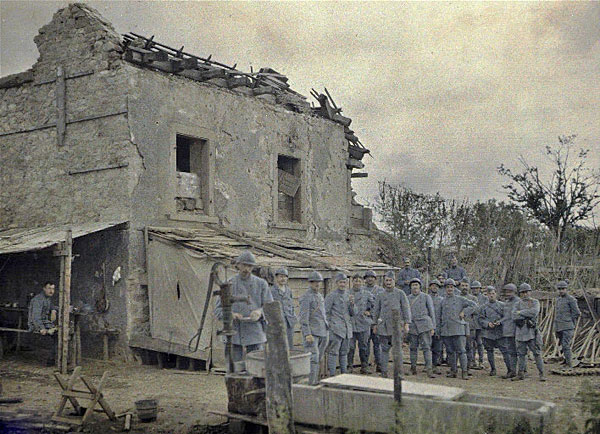 Groupe de militaires (poste de l'écluse 26 français, Eglingen) 