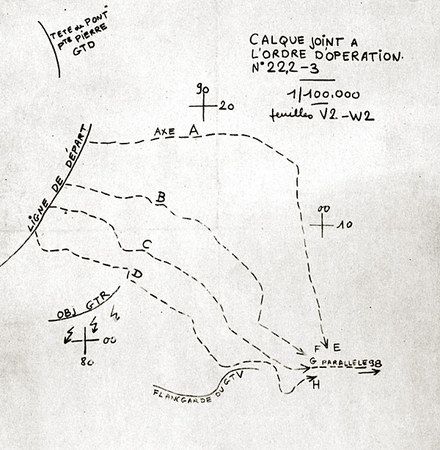 Calque joint à l'ordre d'opération du 22 nov. 1944