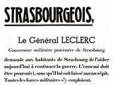 Général Leclerc demandant aux habitants de Strasbourg de l'aider dans sa traque de l'ennemi 