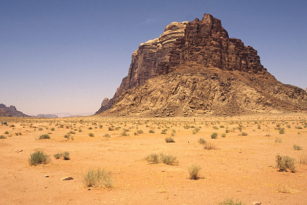 Environs de Pétra : désert de Wadi Rum parcouru en 1917 par T.E. Lawrence 