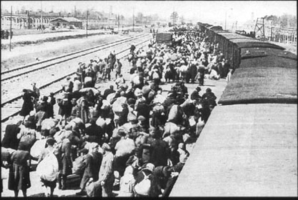 Arrivée d'un convoi de déportés hongrois (Auschwitz Birkenau, 26 mai 1944)