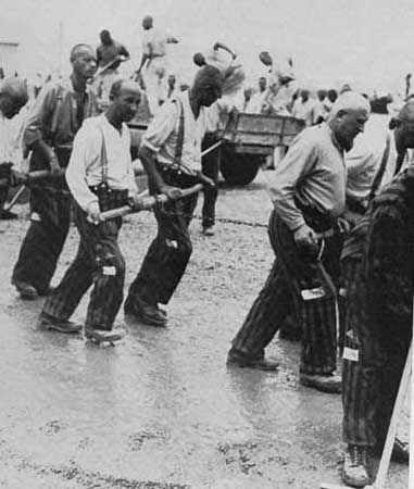 Prisonniers au travail, à Dachau