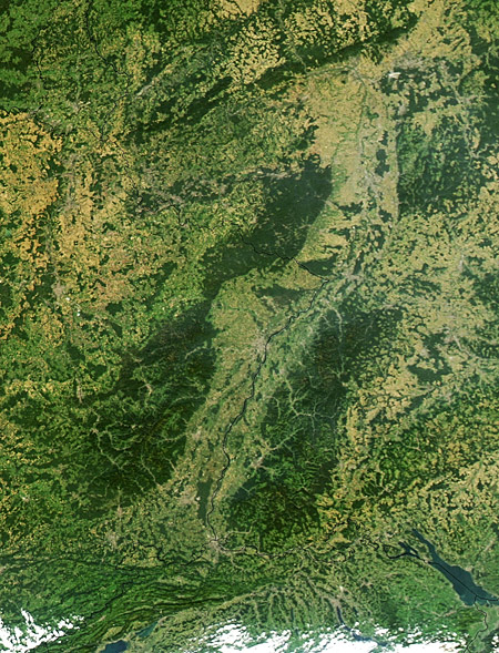 Relief et cours d'eau - Image : Courtoisie de MODIS NASA/GSFC