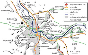 Carte de la rgion de Basel - Dessin Giulio Tosca (LMZ-RP)