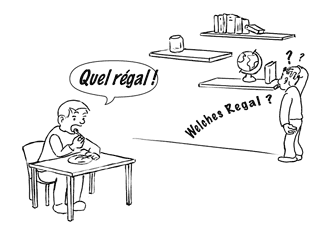 Un malentendu : Quel rgal ! / Welches Regal? - Dessin Stphane Hibou