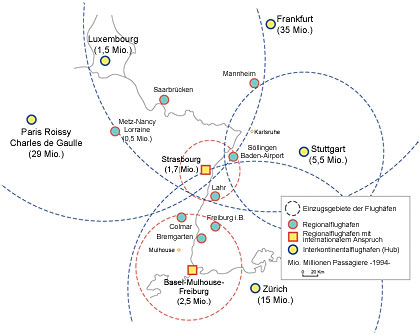 Regionale und internationale Flughäfen - Zeichnung G. Tosca (LMZ RP)