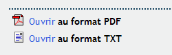 Tlchargement versions PDF et TXT - Capture d'cran