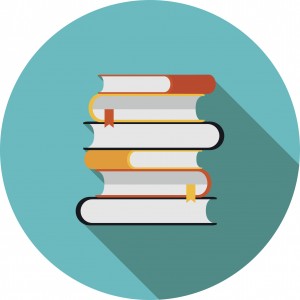 flat icon is a stack of books